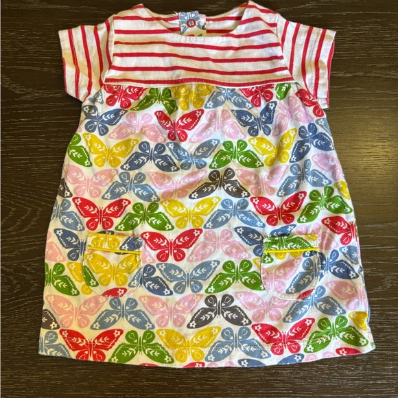 Baby Boden 3-6M Dress & Bloomers Set – Rainbow Butterfly Print - Picture 2 of 5